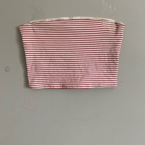 Striped cropped tube top
